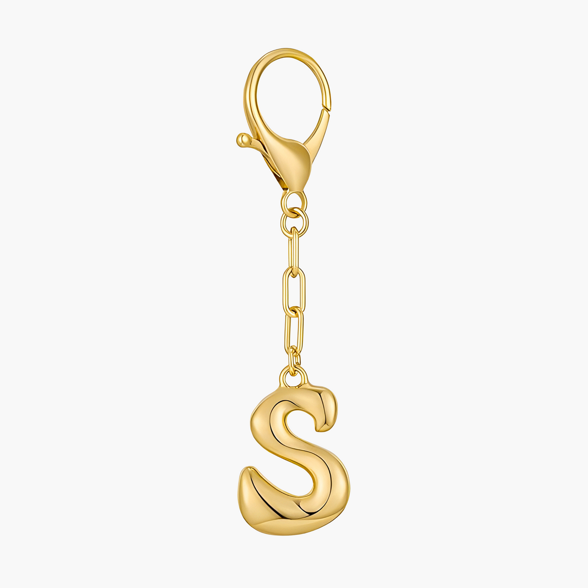 Porte-clés initial lettre bulle et charme de sac