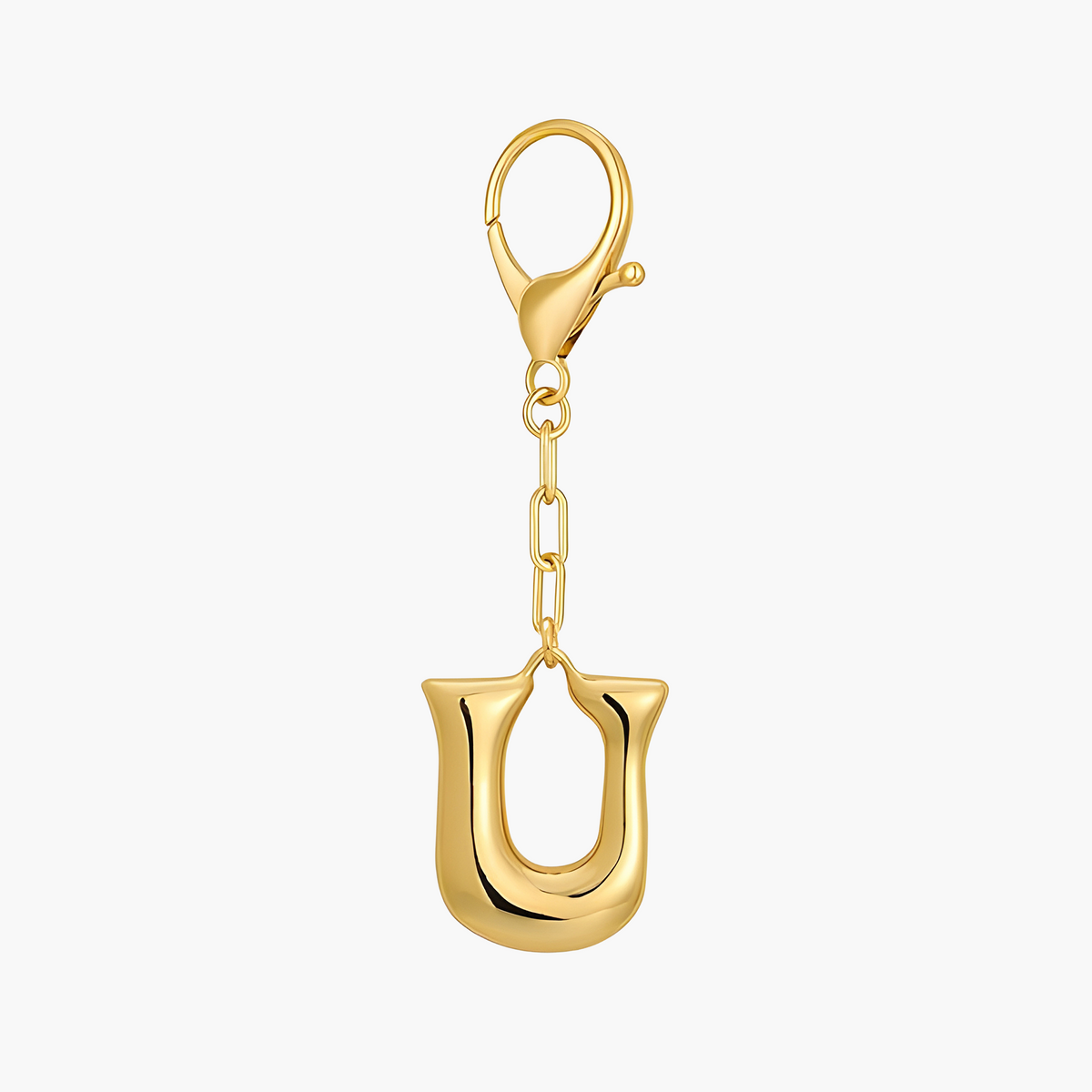 Porte-clés initial lettre bulle et charme de sac