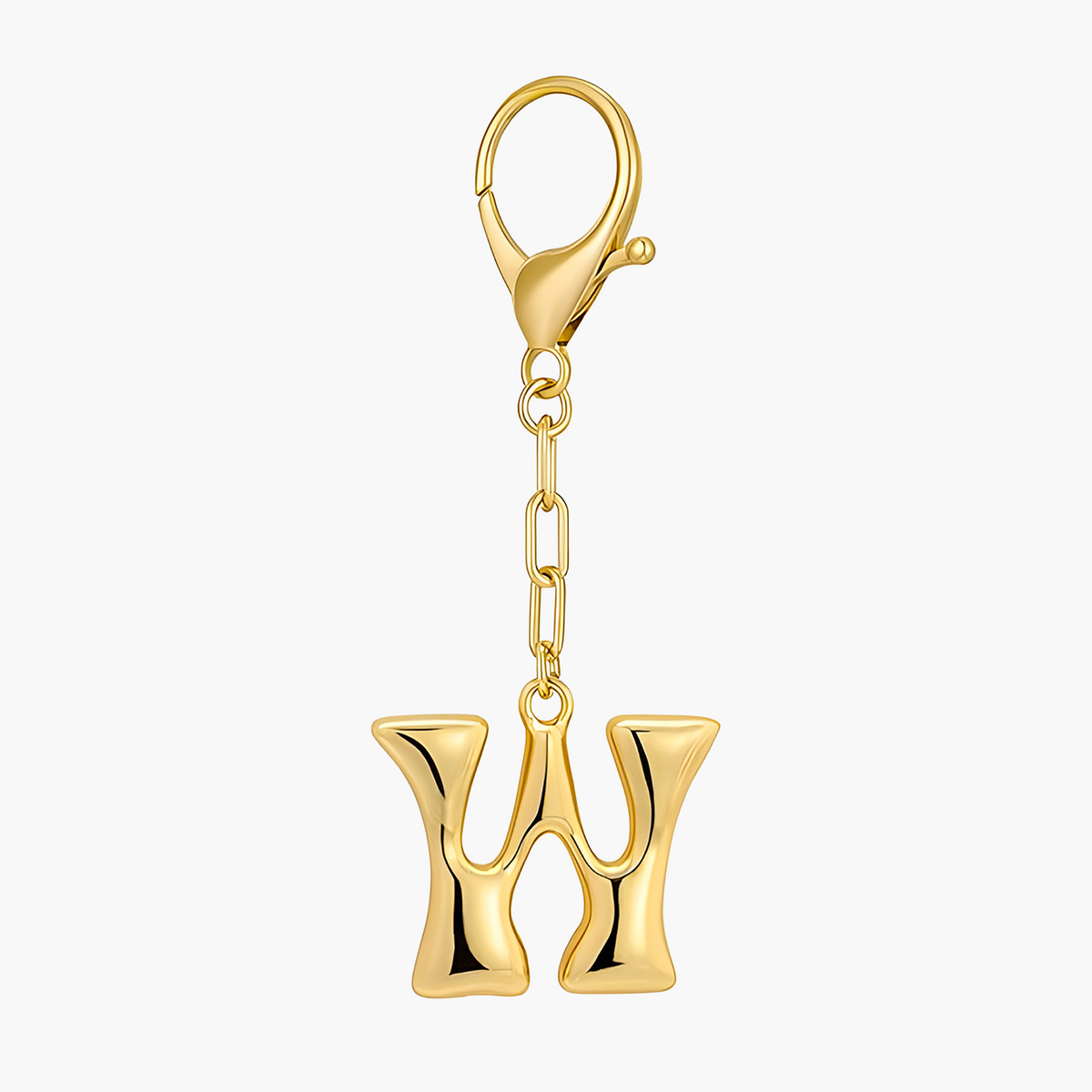 Porte-clés initial lettre bulle et charme de sac
