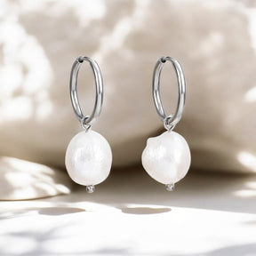 Boucles d'oreilles créoles en perles et agates Golden Grace