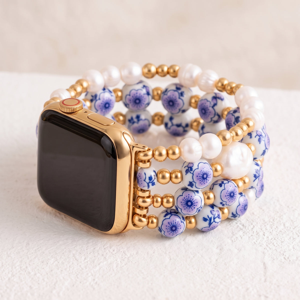 Porcelain-Garten-Lavendelblüten-Armband für die Apple Watch