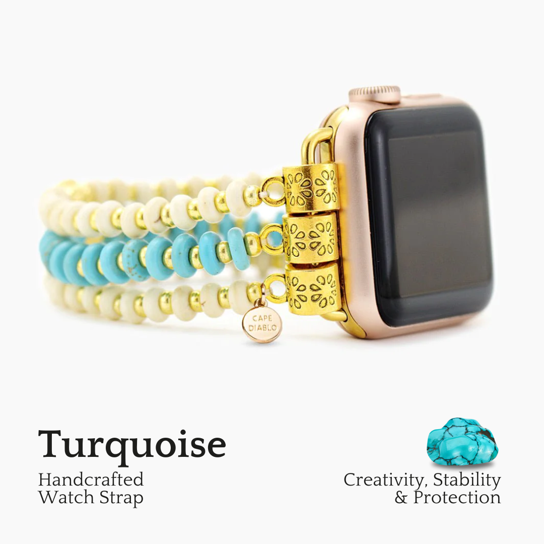 Türkisfarbenes Howlith-Stretch-Apple-Watch-Armband