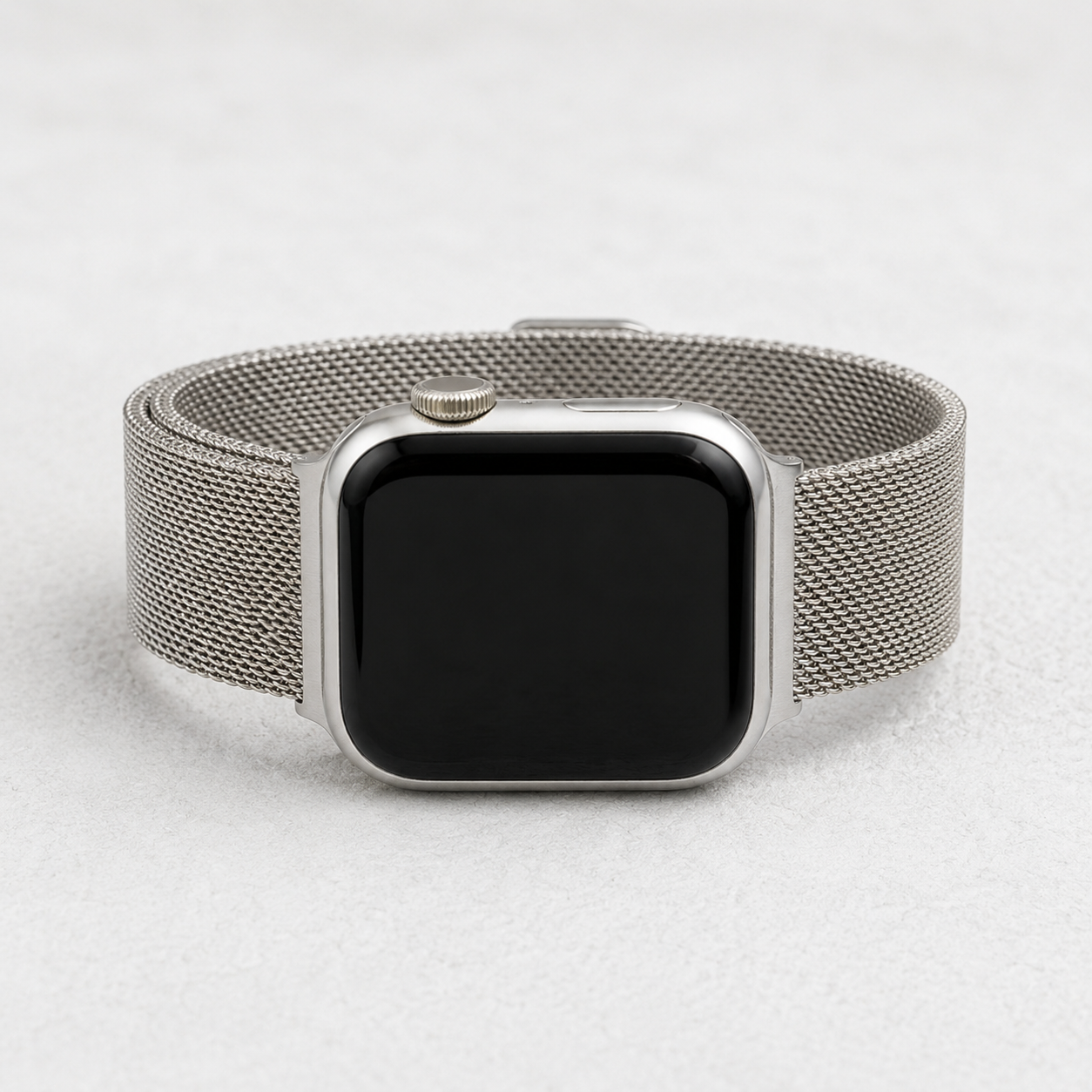 Bracelet Apple Watch de luxe en acier platine