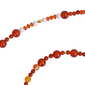 Collier Harmonie en Agate Rouge et Perle
