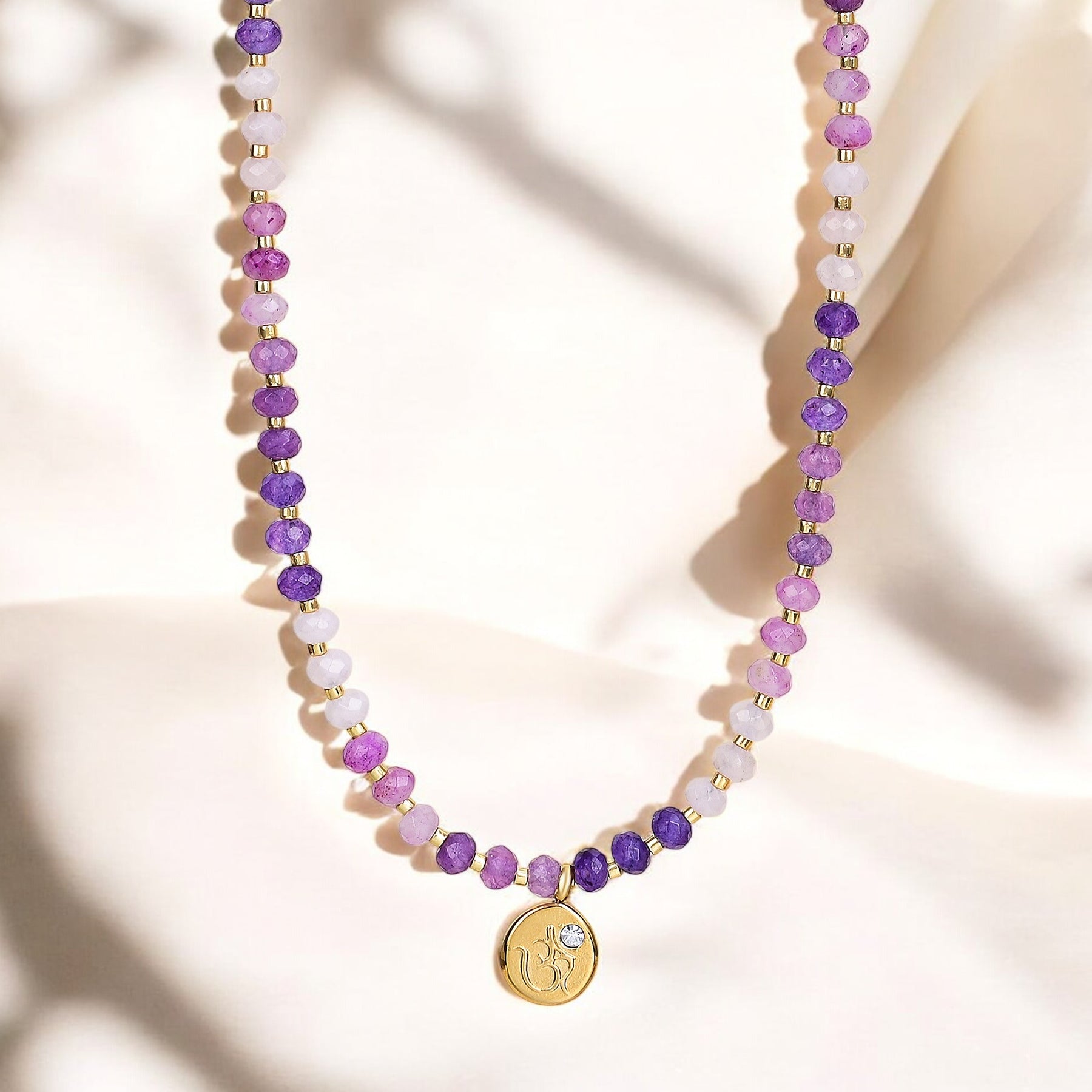 Lavendel Glück Jade Halskette