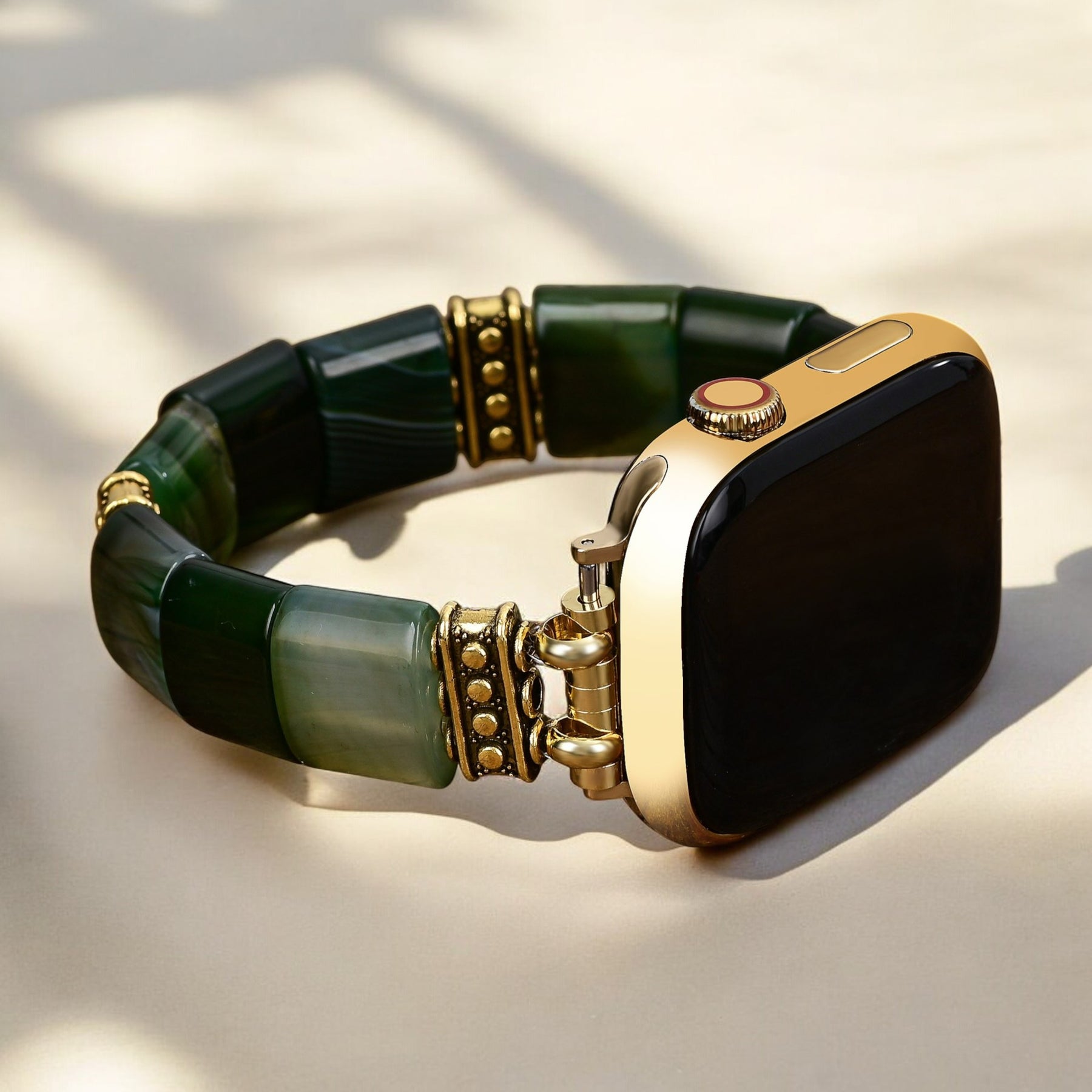 Evergreen Serenity Achat Stretch Apple Watch Armband