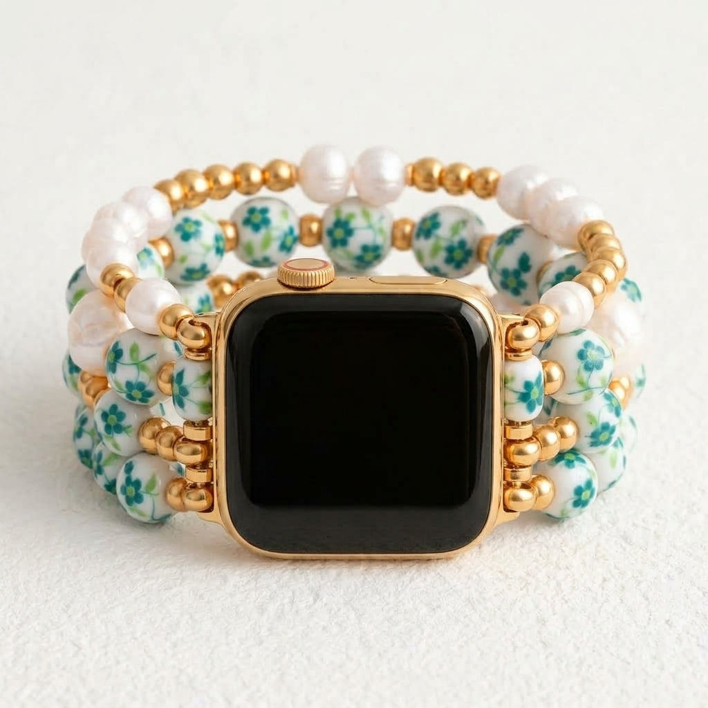 Bracelet Apple Watch Porcelain Garden Emerald Grove