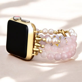 Bracelet extensible Boss Mom en quartz rose pour Apple Watch