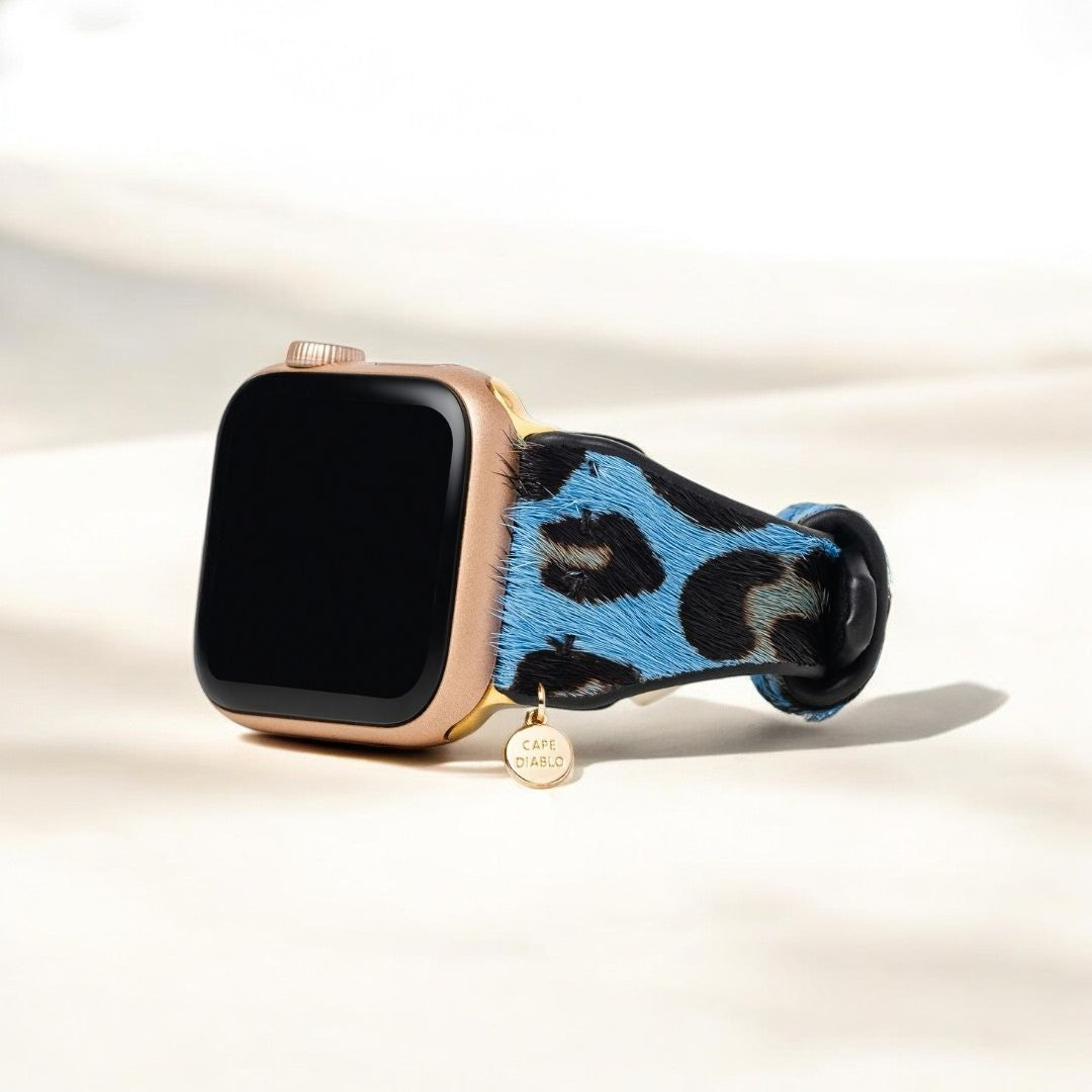 Bracelet Apple Watch en cuir Wild Azure