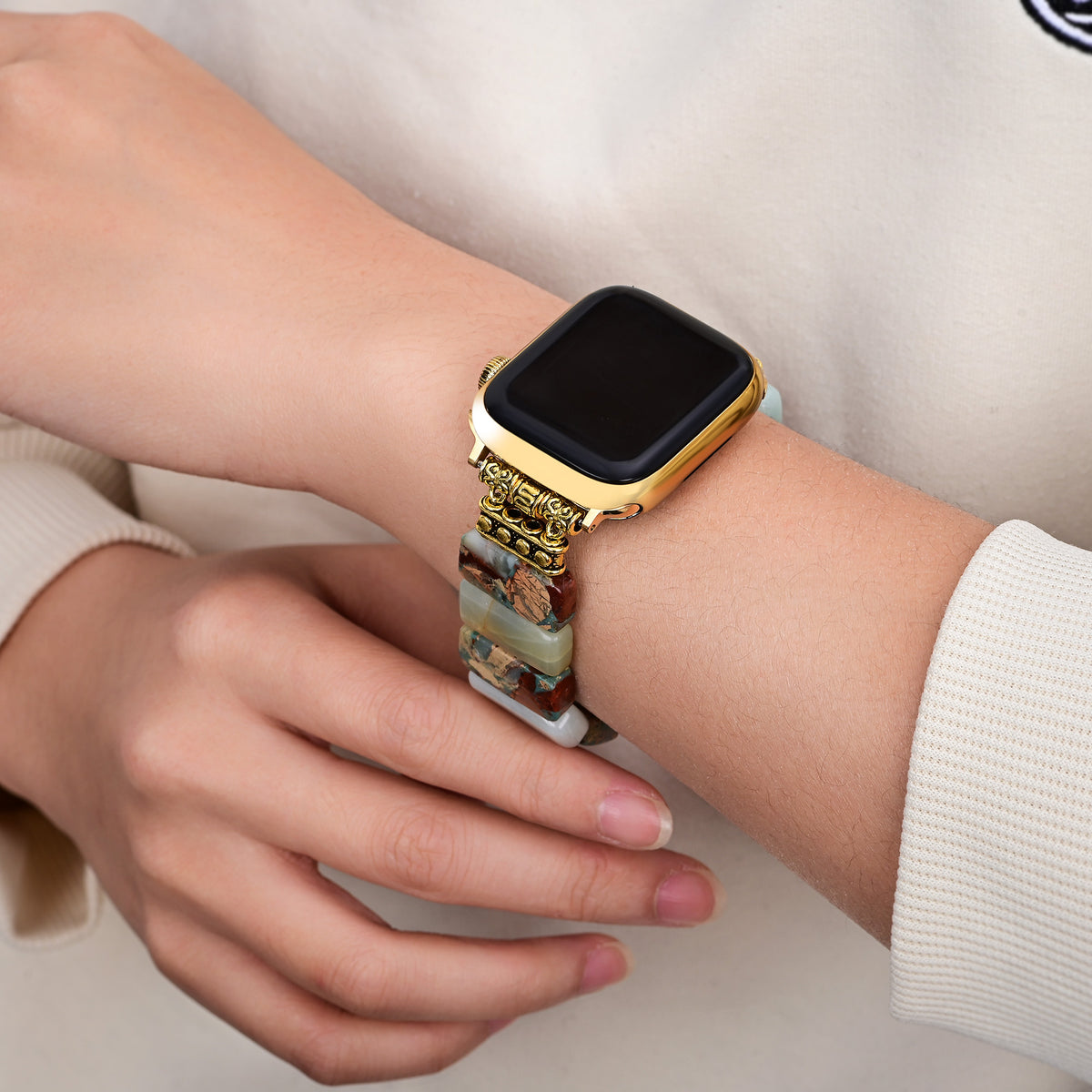 Earth Amazonit Stretch Apple Watch Armband