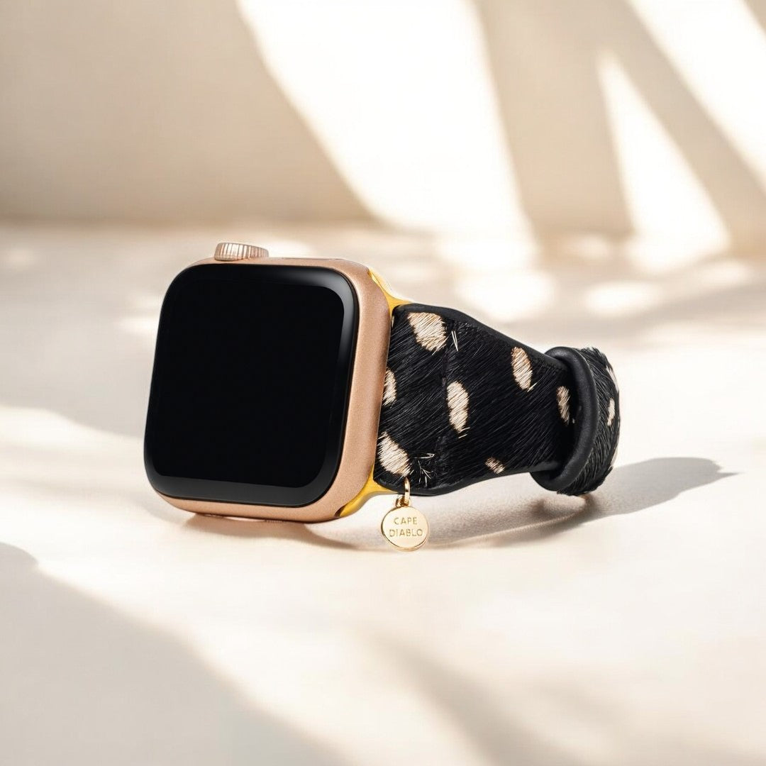 Bracelet Apple Watch en cuir Safari monochrome