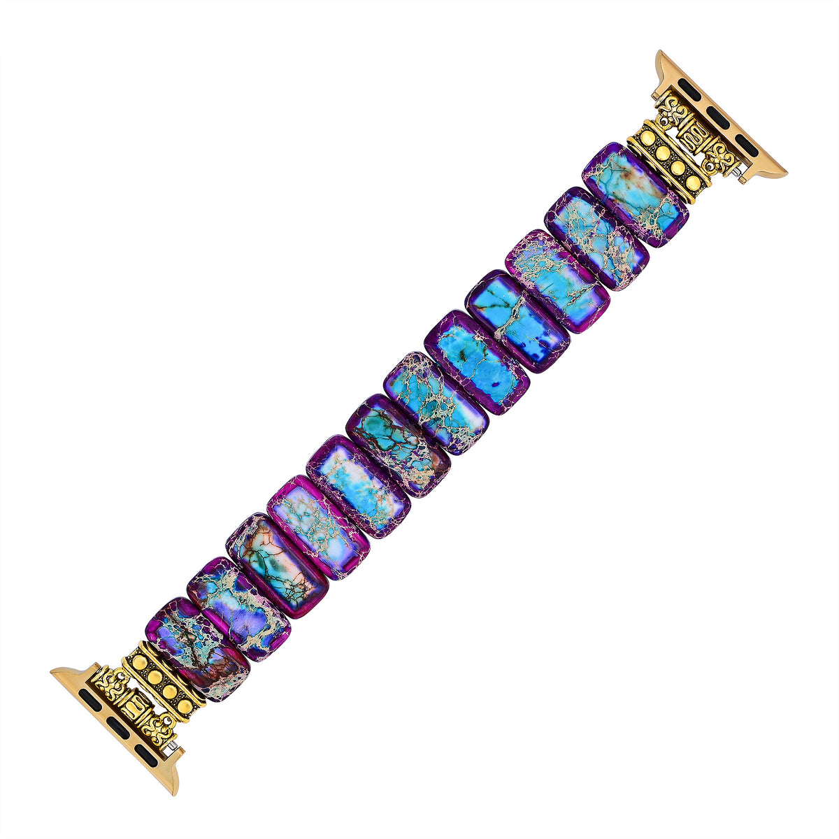 Majestätisches tibetisches Jaspis-Stretch-Apple Watch-Armband