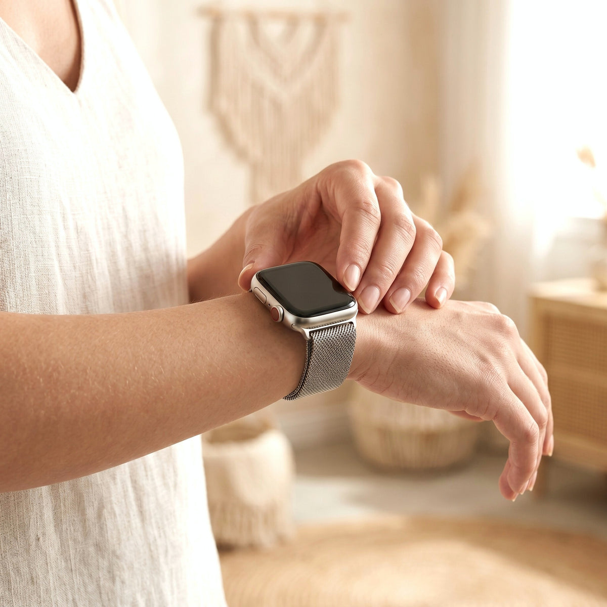 Platin Stahl Luxus Apple Watch Armband
