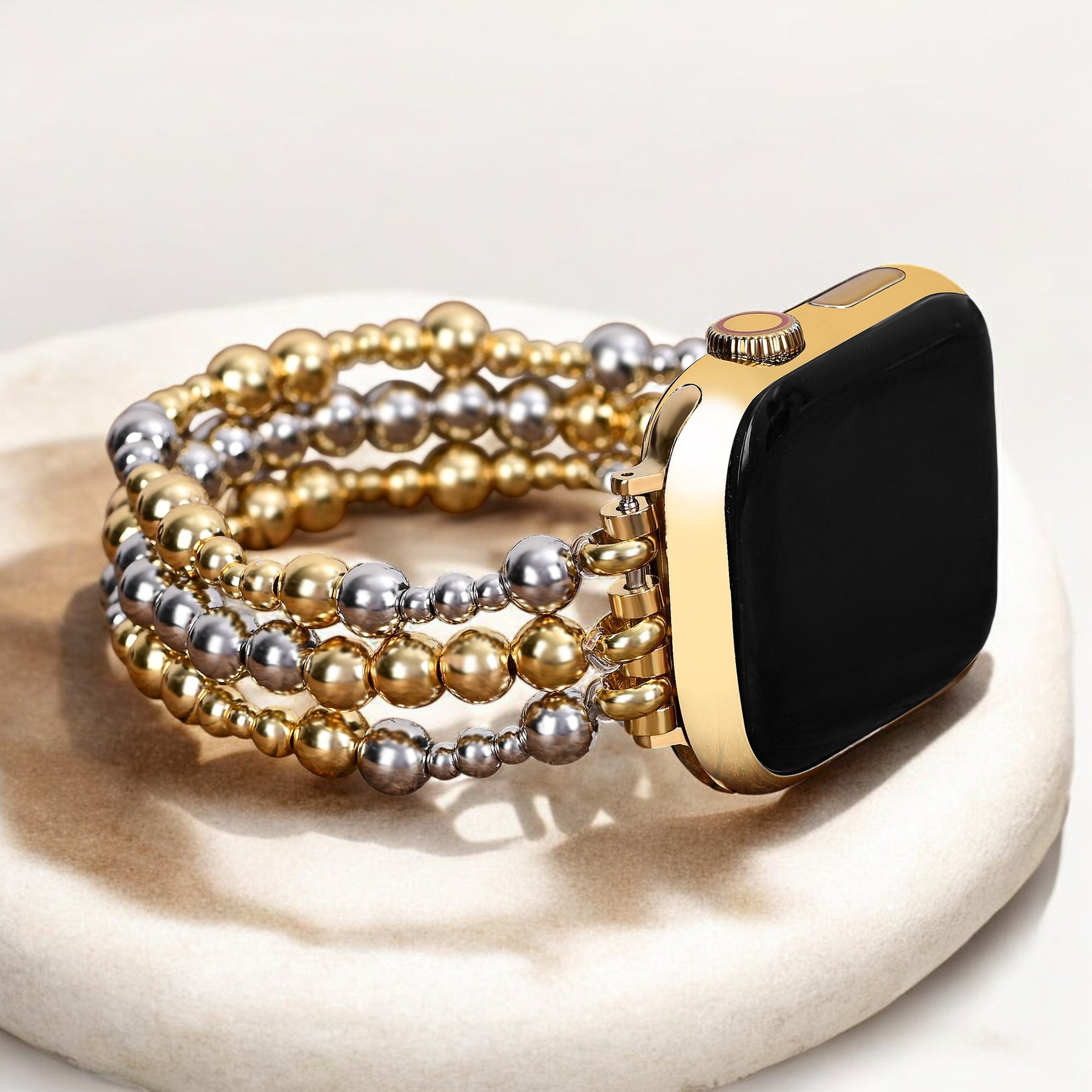 Sterling Gold Stretch Apple Watch Armband
