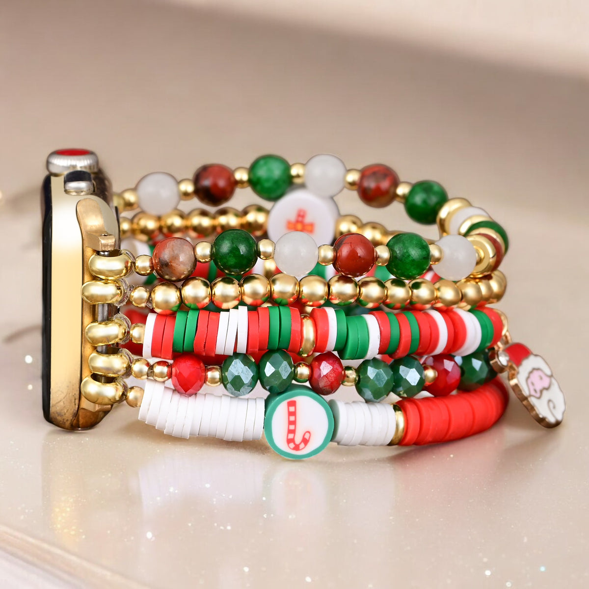 Bracelet extensible Santa Sparkle pour Apple Watch