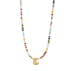 Collier Lettre Bulles Multicolore