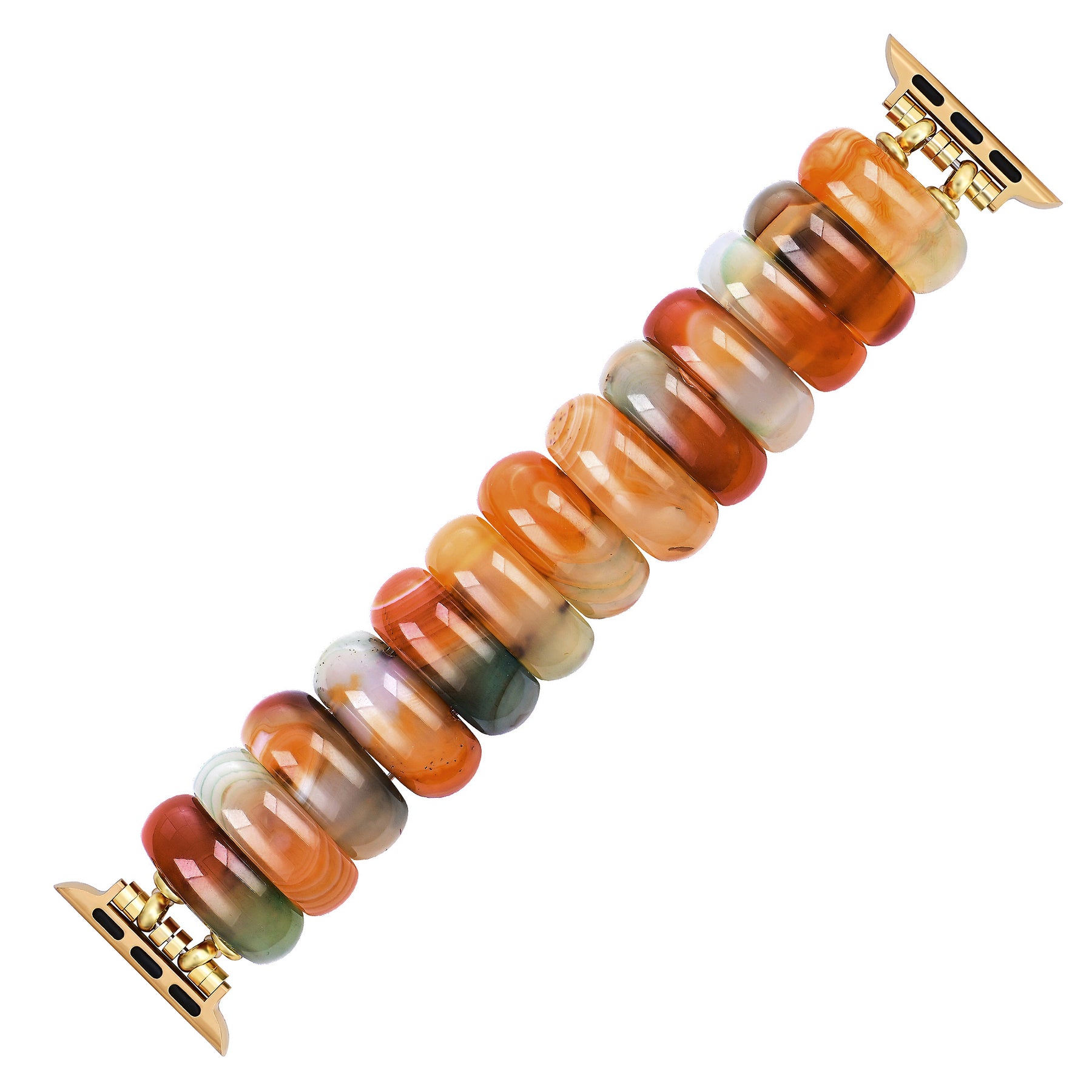 Bracelet Apple Watch en agate dorée au crépuscule