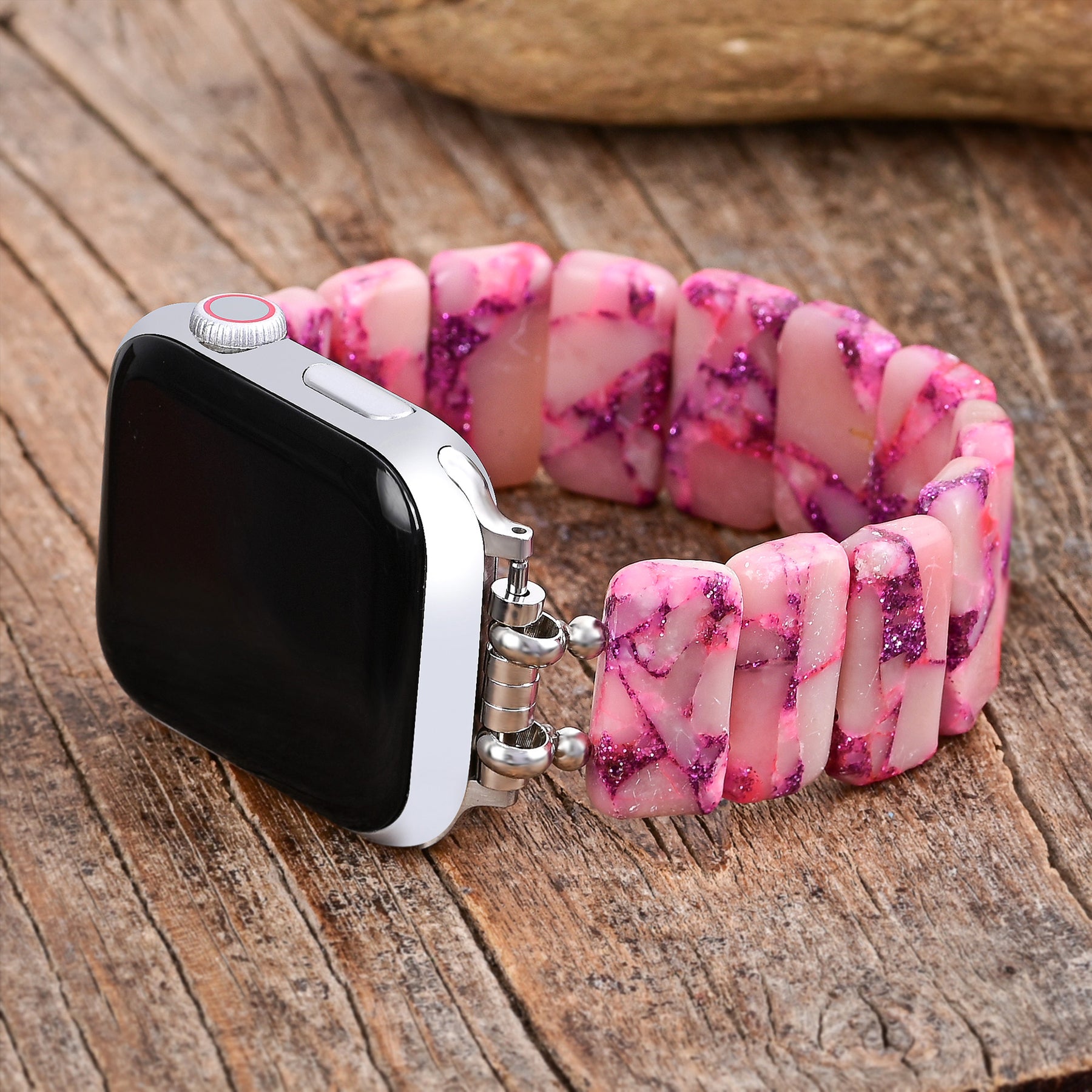 Bracelet tressé Apple Watch en amazonite rêve