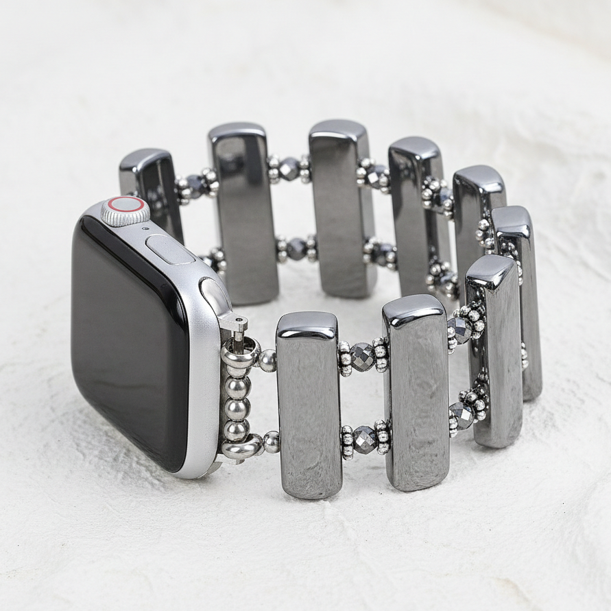 Platin-Eklipse dehnbares Apple Watch Armband