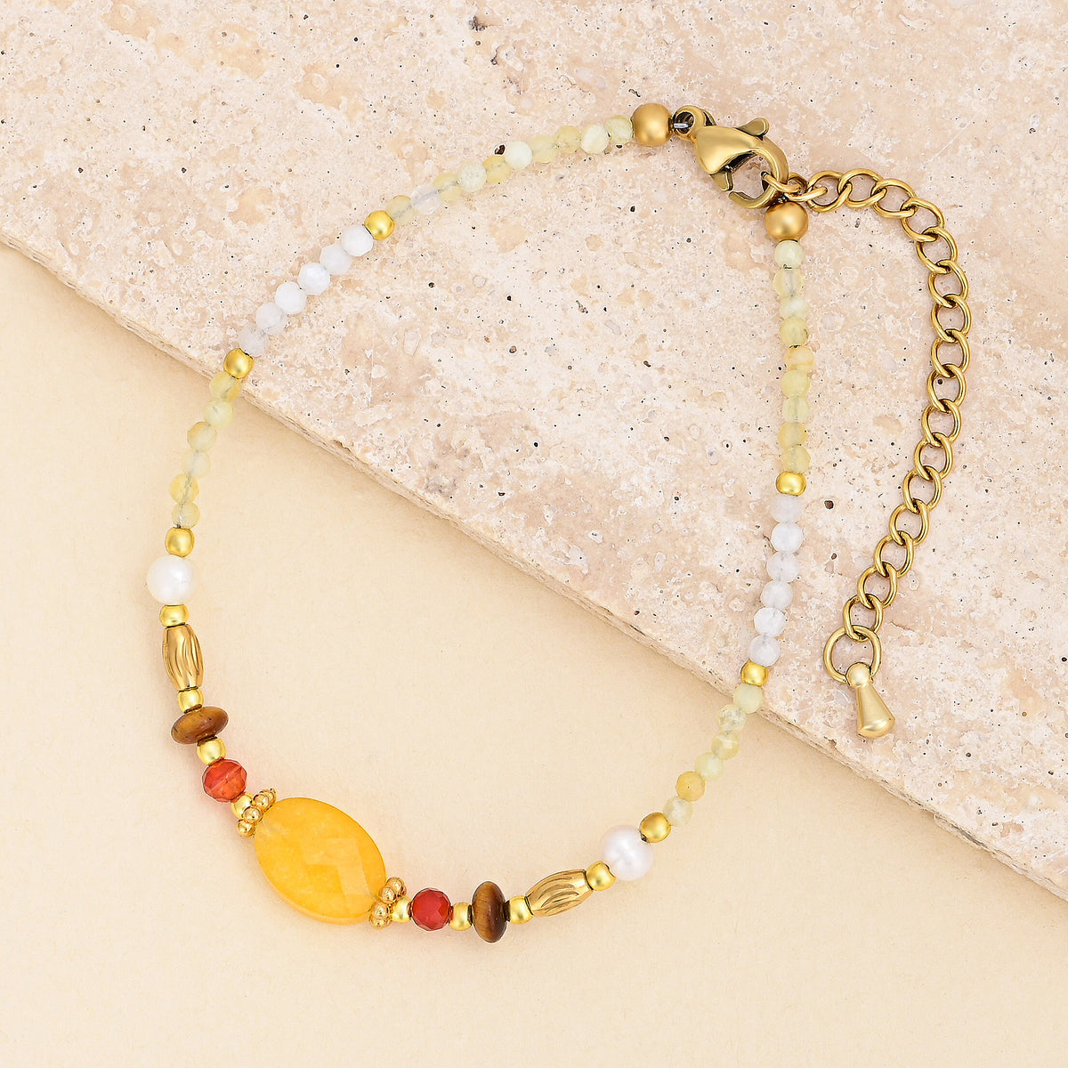 Bracelet Lotus Agate de Minuit