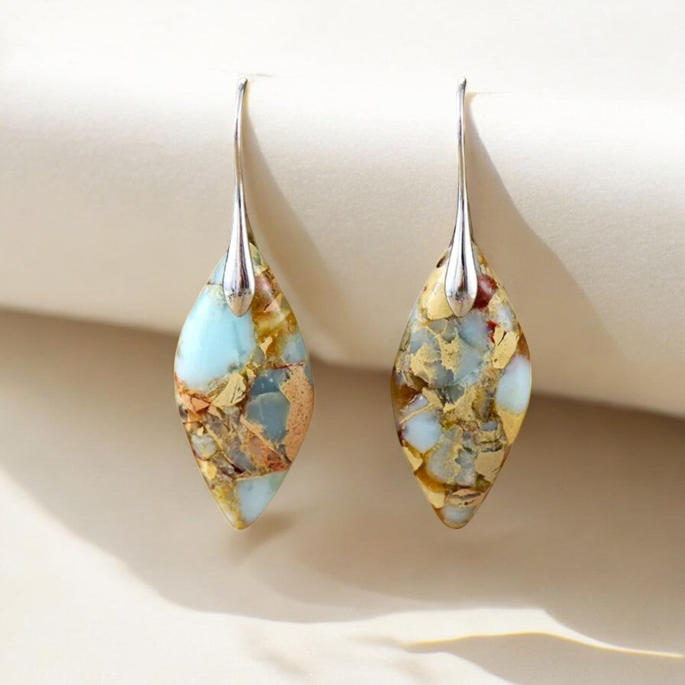 Boucles d'oreilles en jaspe feuilles Terra Hues