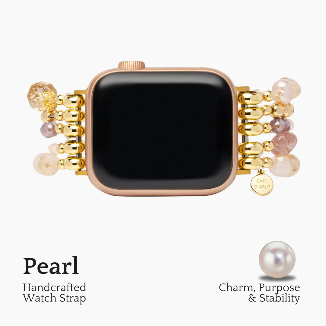 Bracelet Apple Watch extensible à rosette nacrée