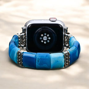 Bracelet extensible en agate Serene Abyss pour Apple Watch