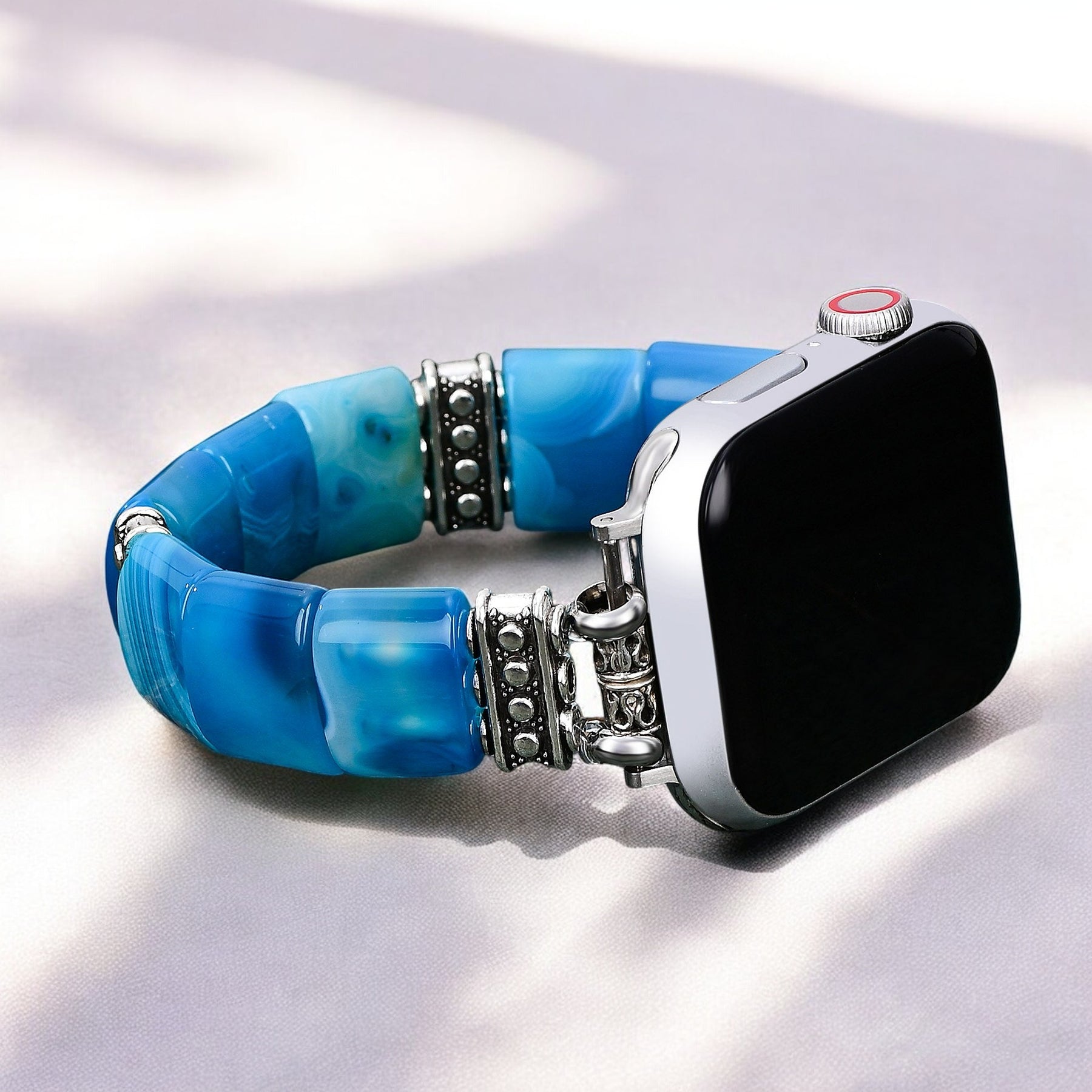 Bracelet extensible en agate Serene Abyss pour Apple Watch