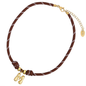 Goldene Bubble Letter Seil Halskette