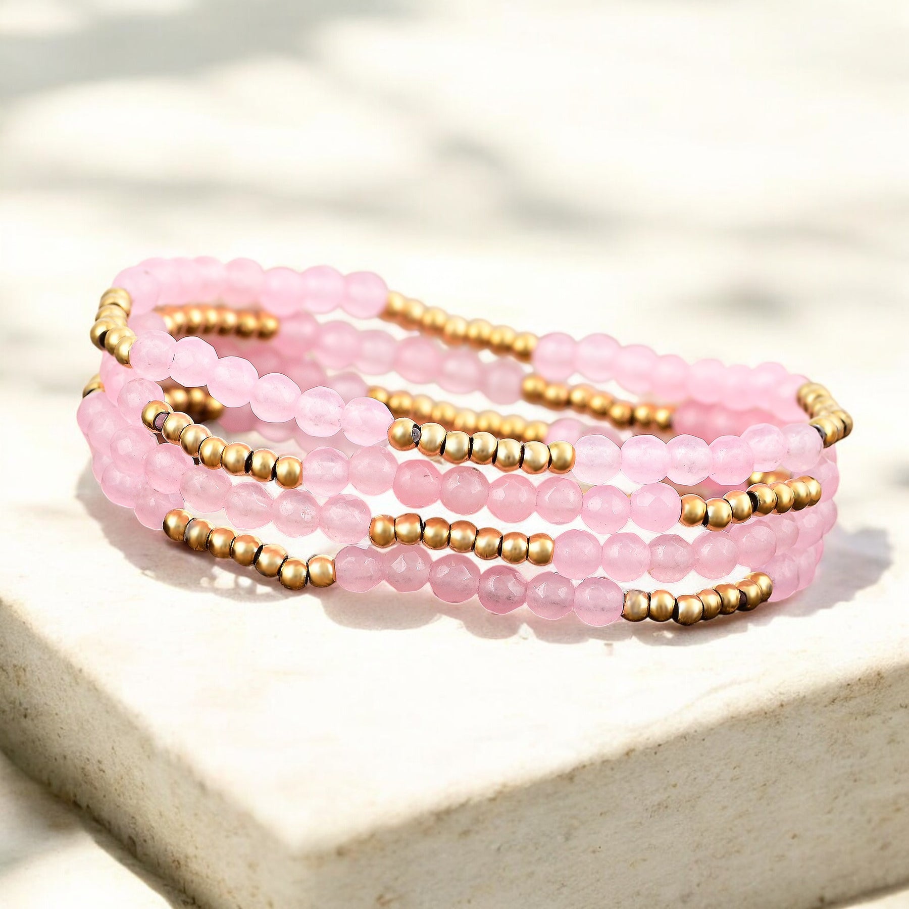 Ensemble de bracelets Éclat Quartz Rose