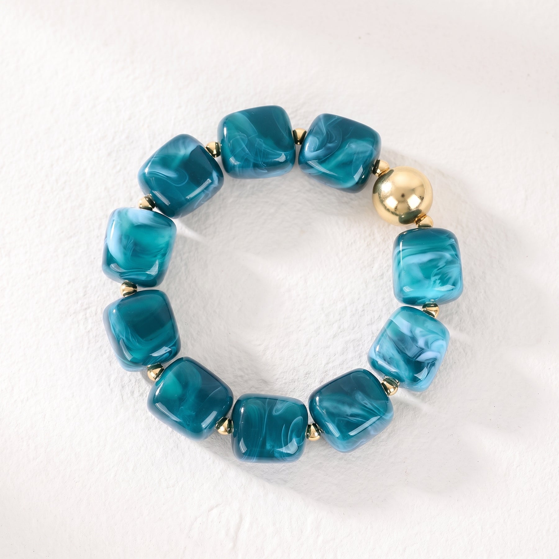 Bracelet massif vert émeraude style lagon