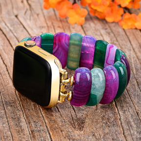 Bracelet en agate Bohemian Jewel Stretch Apple Watch