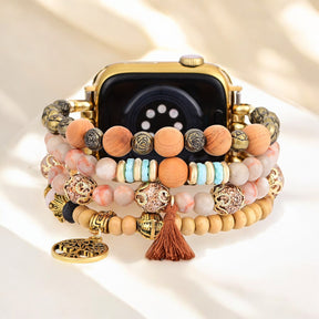 Bracelet de montre extensible en jaspe Golden Tree of Life