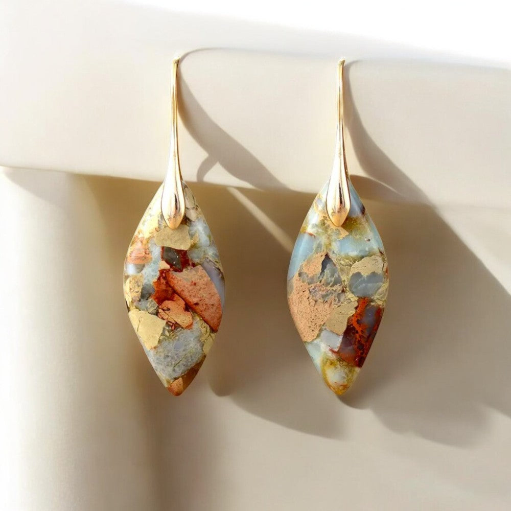 Boucles d'oreilles en jaspe feuilles Terra Hues