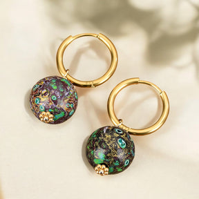 Emerald Eclipse Sprenkel Kugel Creolen
