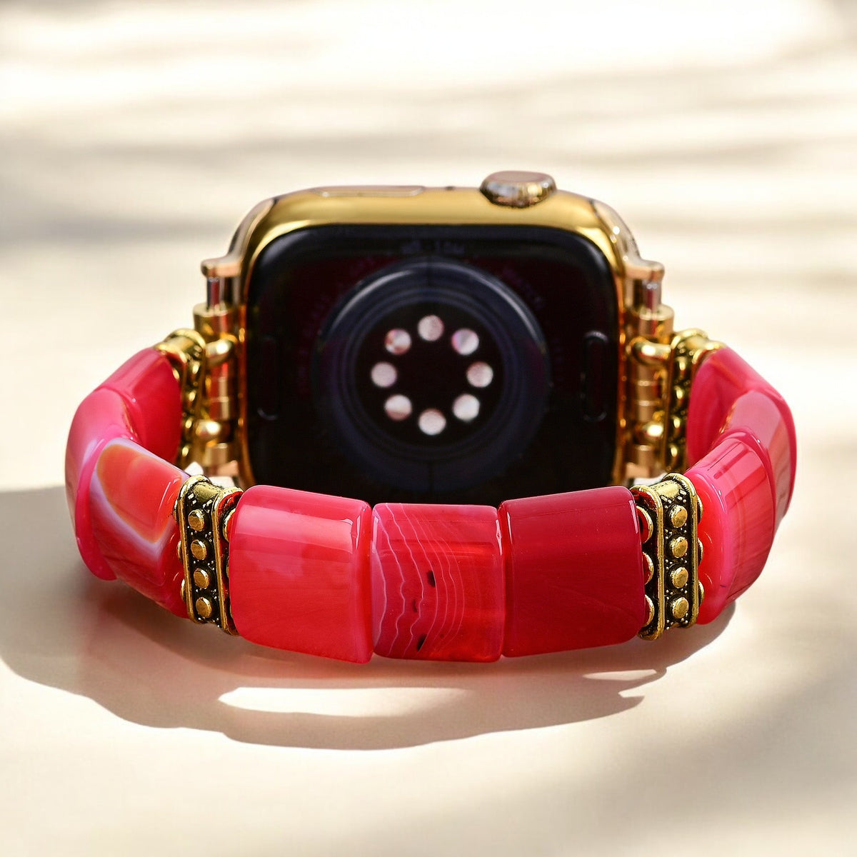 Bracelet extensible en agate Essence de rubis pour Apple Watch