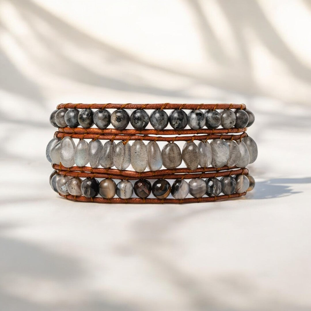Labradorit-Handwerker-Wickelarmband