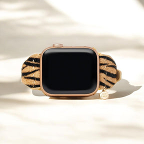 Elegante Streifen Leder Apple Watch Armband
