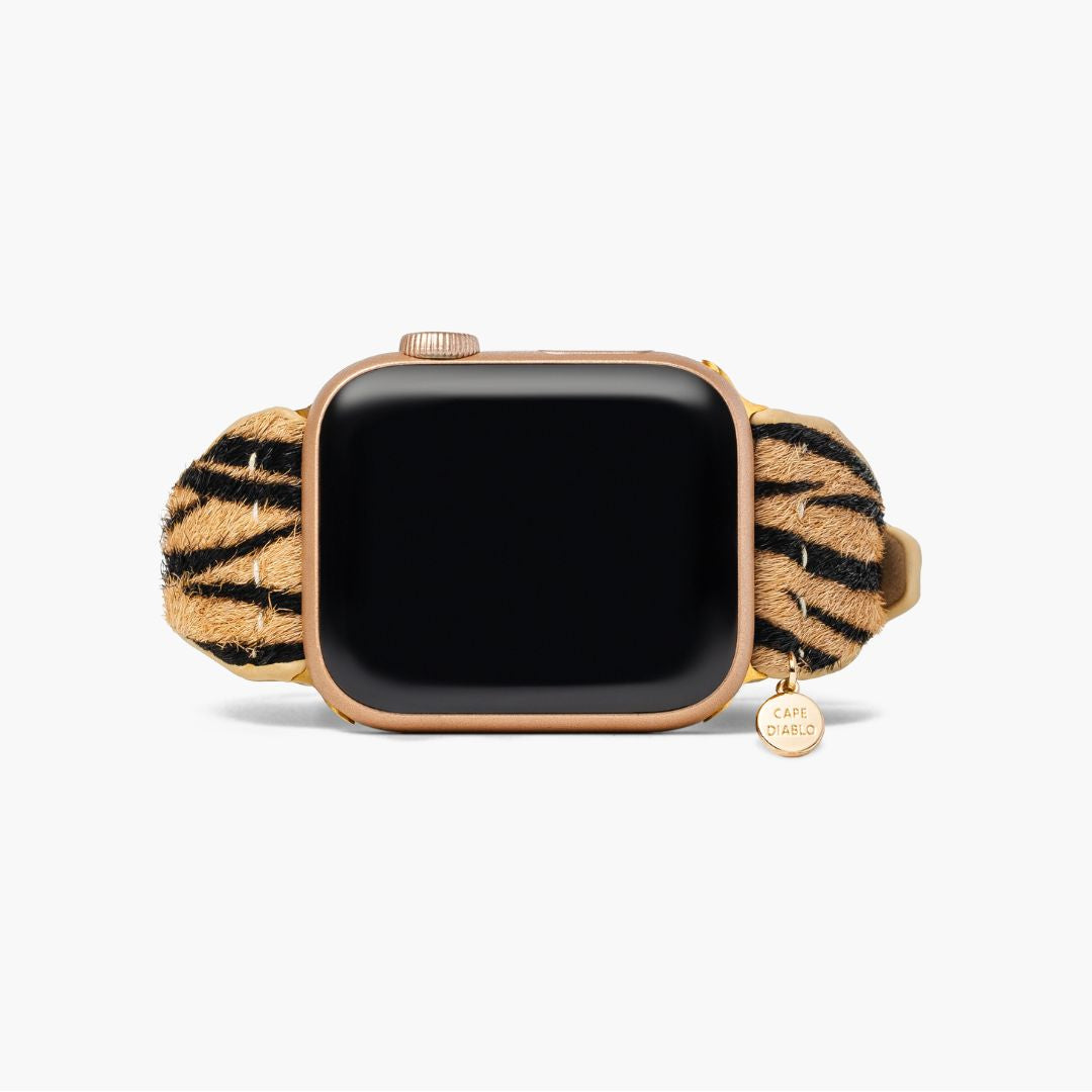 Bracelet Apple Watch en cuir à rayures élégantes