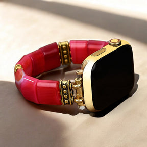 Ruby Essence Achat Stretch Apple Watch Armband