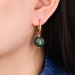Emerald Eclipse Sprenkel Kugel Creolen