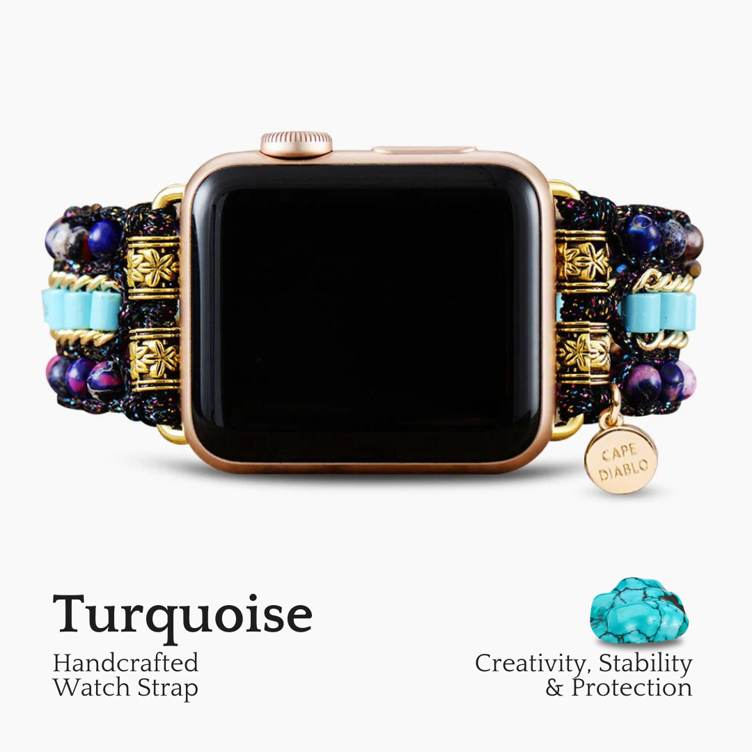 Gotisches türkisfarbenes Apple-Watch-Armband