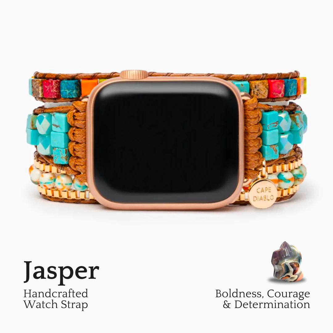 Lebendiges Jaspis-Apple-Uhrenarmband