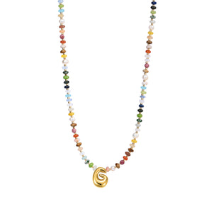 Collier Lettre Bulles Multicolore