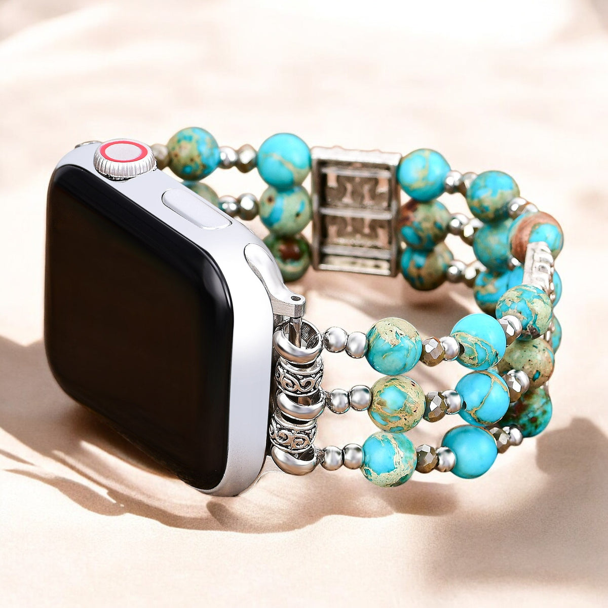 Artisanales Türkis Spirit Stretch Apple Watch Armband