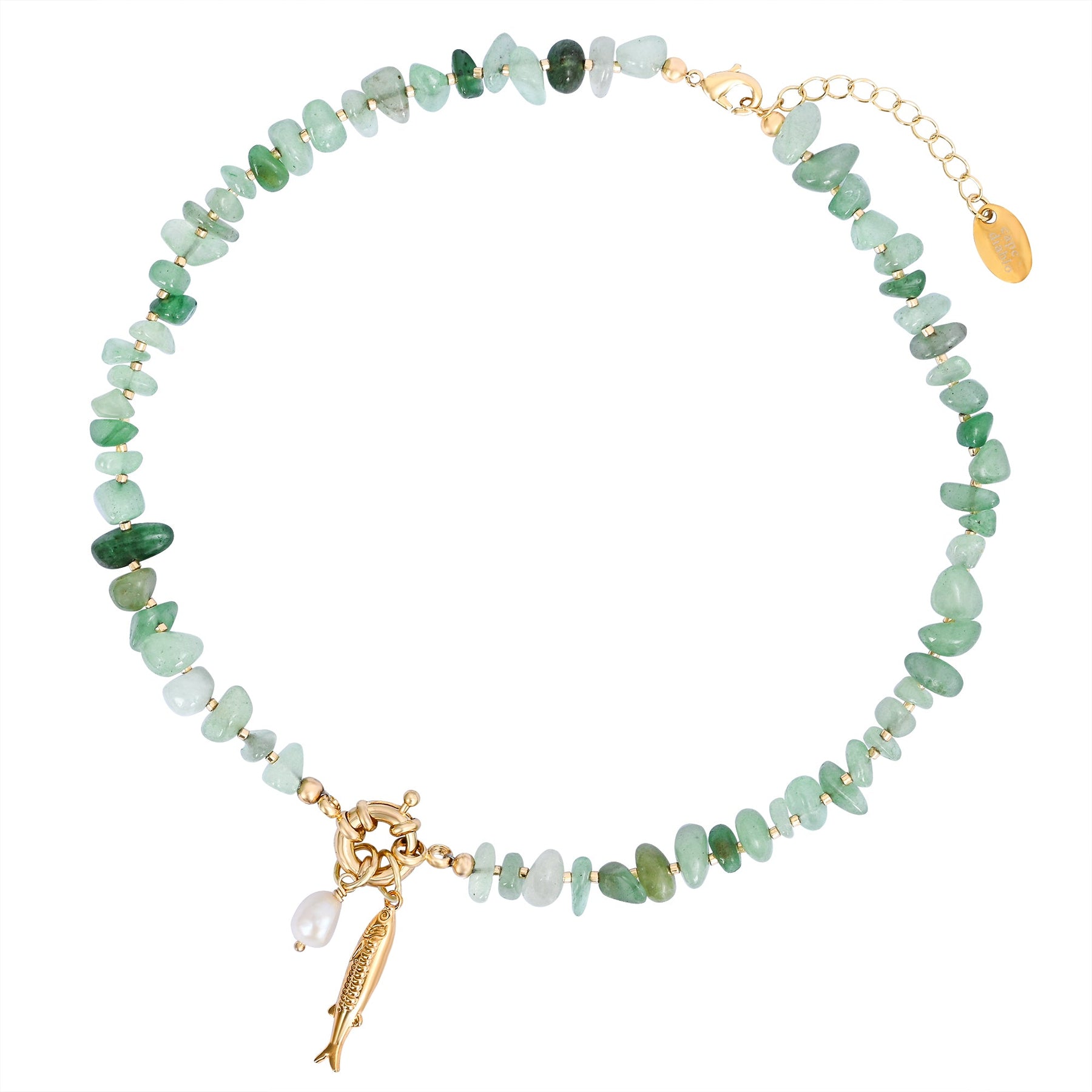Collier pendentif perle d'aventurine