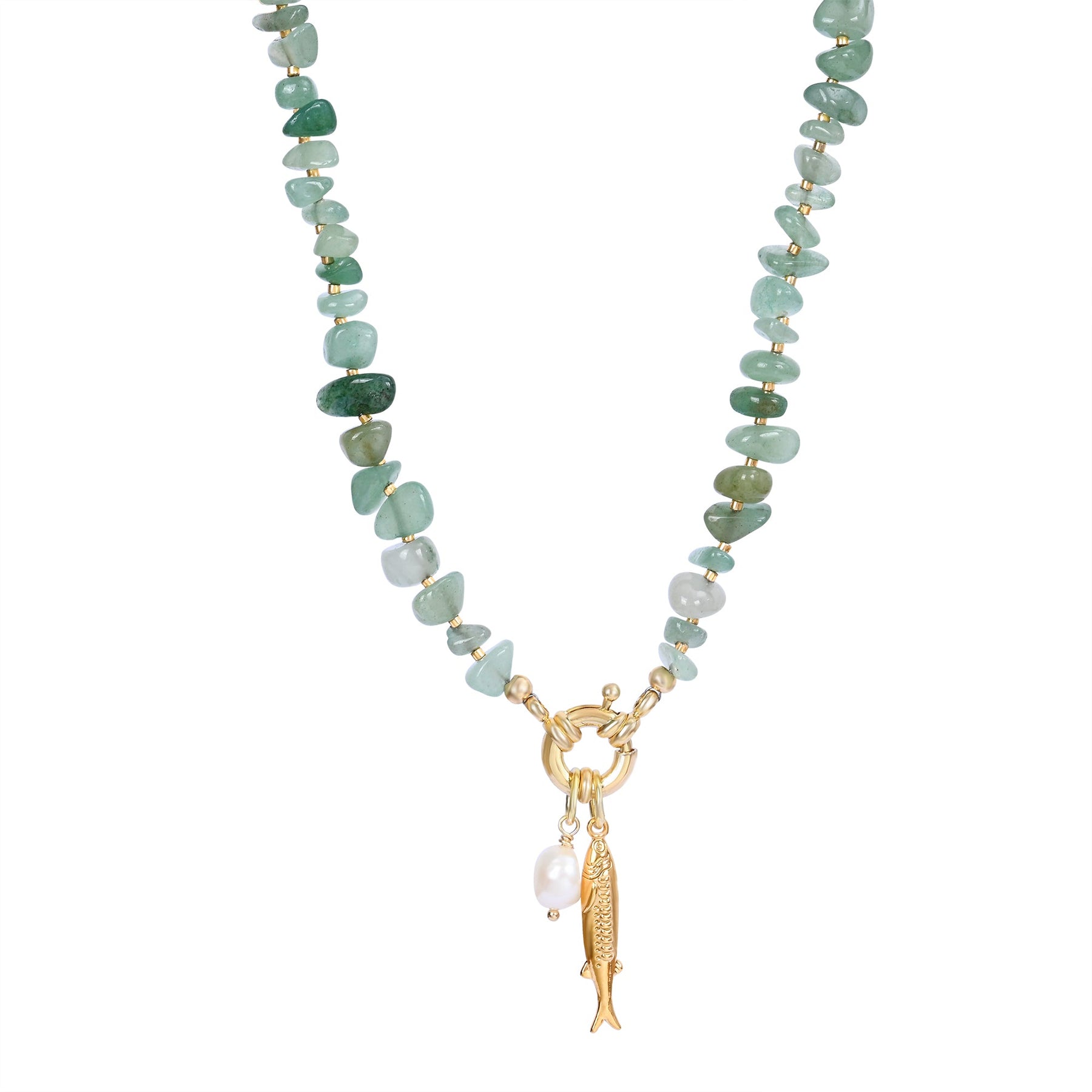 Collier pendentif perle d'aventurine