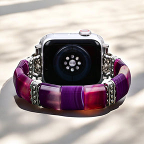 Amethyst Aura Achat Stretch Apple Watch Armband