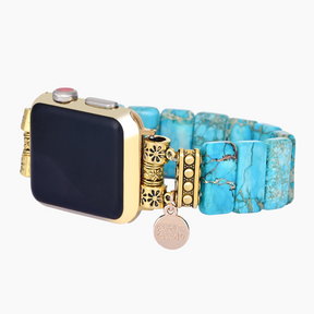 Türkises tibetisches Jaspis Stretch Apple Watch Armband