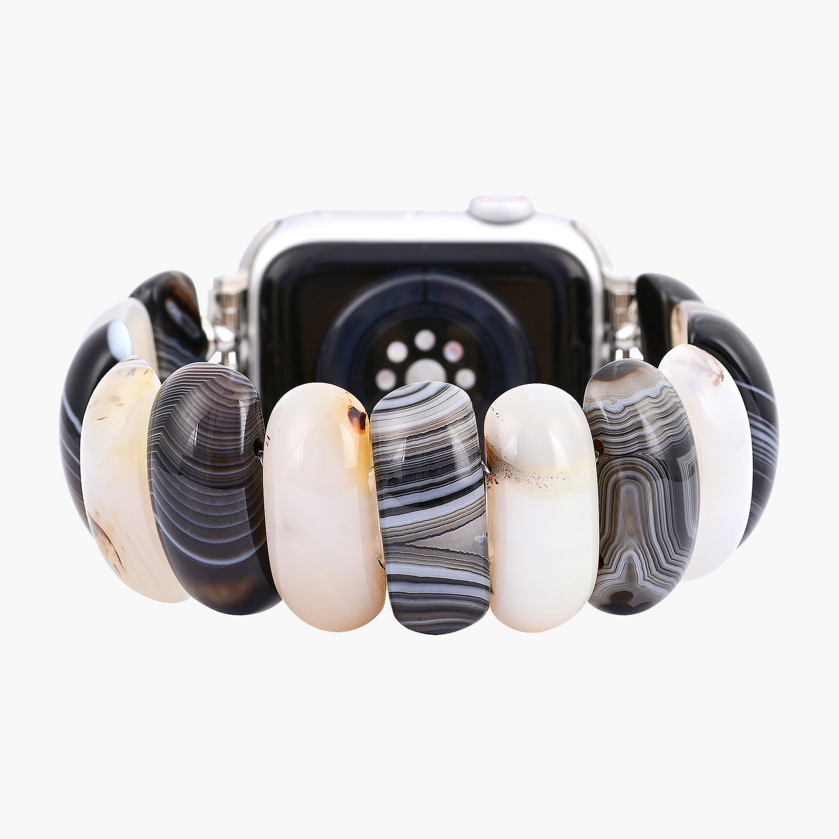 Bracelet extensible en agate gelée obsidienne pour Apple Watch